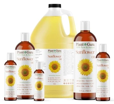 Sunflower Seed Oil HIGH OLEIC Cold Pressed Refined 100% Pure Natural