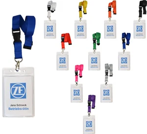 100 x Portachiavi con Custodia per Badge Porta Carte EC Cordino Porta Carte di Credito  - Foto 1 di 2
