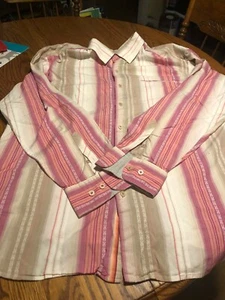 Tommy Bahama Long Sleeve XLX Pink/White Button Down Cotton Silk Blend - Picture 1 of 2