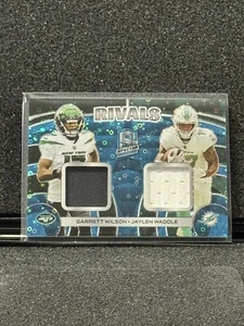 2023 Panini Spectra Garrett Wilson Jaylen Waddle Rivals Blue Neon Jersey 39/60 - Picture 1 of 2