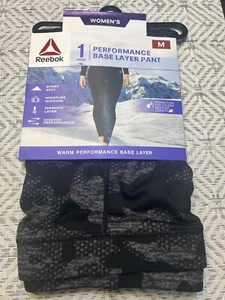 Reebok Base Layer Pants Womens Sz Medium Grey Polyester Spandex Stretch NEW - Picture 1 of 4