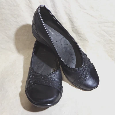 🩰 Hush Puppies Sport Ballet Pumps 9 W Black Leatherette; Tooled Strap Details - Image 1 of 4
