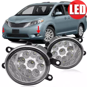 Pair LED Fog Lights Bumper Driving Lamps For 2011-2019 Toyota Sienna 2012 2013 - Picture 1 of 17
