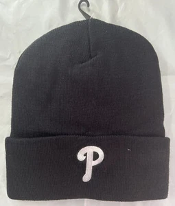 Philadelphia Phillies black LINED CUFFED WINTER HAT BEANIE CAP hat NEW VERY WARM - Picture 1 of 2