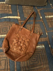 Vilenca Holland Women's Leather Tote Bag Brown Cognac - Picture 1 of 6