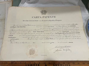 1919 Portugal Consul to London Document Signed President Antunes Joao do Canto - Picture 1 of 3