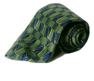 Corbata Robert Talbott Studio para hombre verde seda geométrica - Imagen 1 de 4