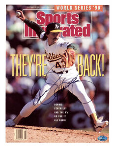 DENNIS ECKERSLEY SIGNED 11x14 SPORTS ILLUSTRATED PRINT PHOTO OAKLAND A'S PSA/DNA