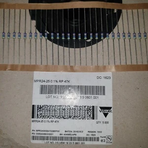¡Resistencias con plomo de película delgada de alta precisión Vishay MPR24-25 47K 0,1% 25 ppm! - Imagen 1 de 4