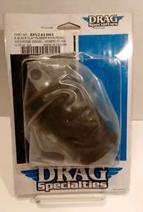 Drag Specialties Black Flat Rubber Kick Pedal Part #DS241001 NEW! - Imagen 1 de 2