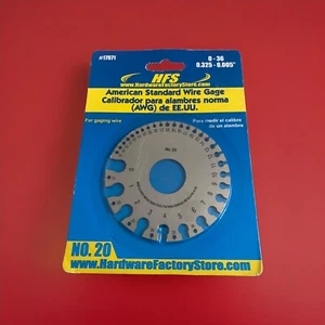 Herramienta de metal calibre alambre estándar americano 0-36 y decimal equivalente no. 20 HFS nuevos - Imagen 1 de 3