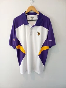Official Reebok NFL Minnesots VIKINGS athletic Polo Shirt Size 2XL American... - Picture 1 of 7