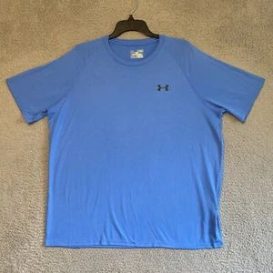 Under Armour Mens Shirt XL Heatgear Crew Neck Blue Casual Athleisure Adult - Picture 1 of 18