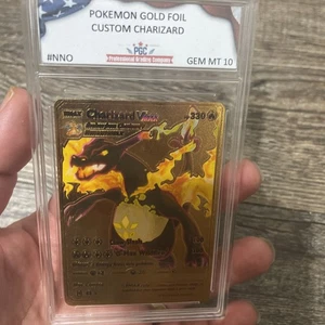 Charizard VMAX HP330 Gold Metall Pokémon Karte - Sammlerstück - PGC Graded 10 - Bild 1 von 6