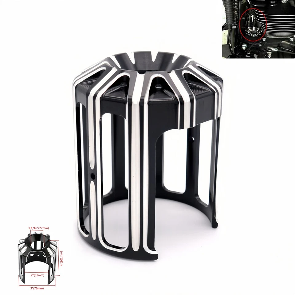 Cubierta de tapa de filtro de aceite CNC para Harley - aluminio negro para modelos Touring Foto 1 de 4