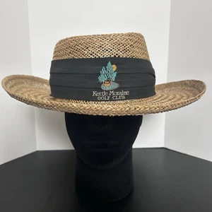 Firethorn Straw Hat Mens L/XL Kettle Moraine Golf Club Black Ribboned Sun Beach - Picture 1 of 10