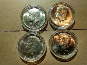 (4) Kennedy Half Dollars - 1966, 1967, 1968, 1969 - 40% Silver - Picture 1 of 13