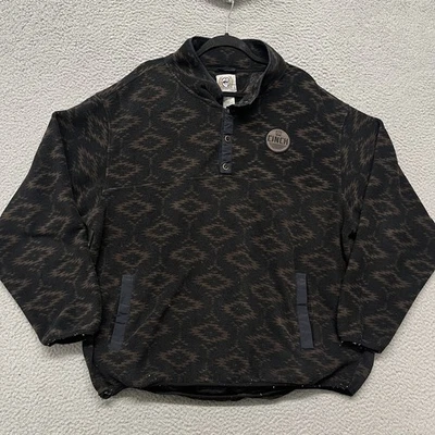 Pullover Cinch para Hombres XL Negro Suroeste 1/4 Bolsillos de Vellón a Presión Exterior Tribal Foto 1 de 4