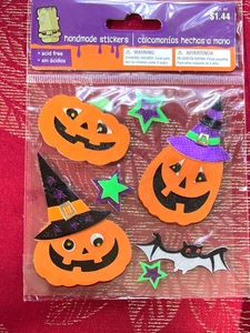 Jack O' Laternen Kürbis Fledermaus & Sterne Halloween 3D Aufkleber - kostenloser Versand - Bild 1 von 1