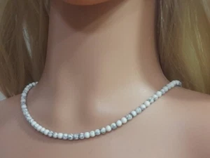 Weißer Howlith glatter runder Edelstein Perlen Mädchen & Frauen handgefertigt... - Bild 1 von 18