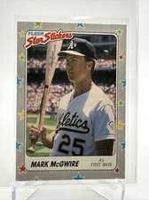1988 Fleer Star Stickers Mark McGwire Baseball Card #56 NM-MT FREE SHIPPING