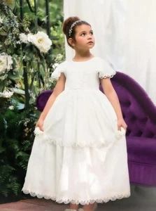 Trish Scully Girl's Ella Gown in White Size 10 NWT Communion Baptism Wedding - Picture 1 of 5