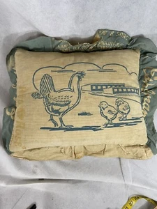 Vintage John W Eshelman & Son Chicken Poultry Feed Sack Feather Pillow Primitive - Picture 1 of 9