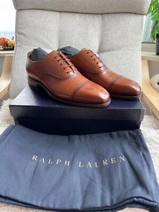 Brand New Ralph Lauren Purple Label Denver Cap-Toe Shoes Men's Size US 11D Tan - Picture 1 of 4
