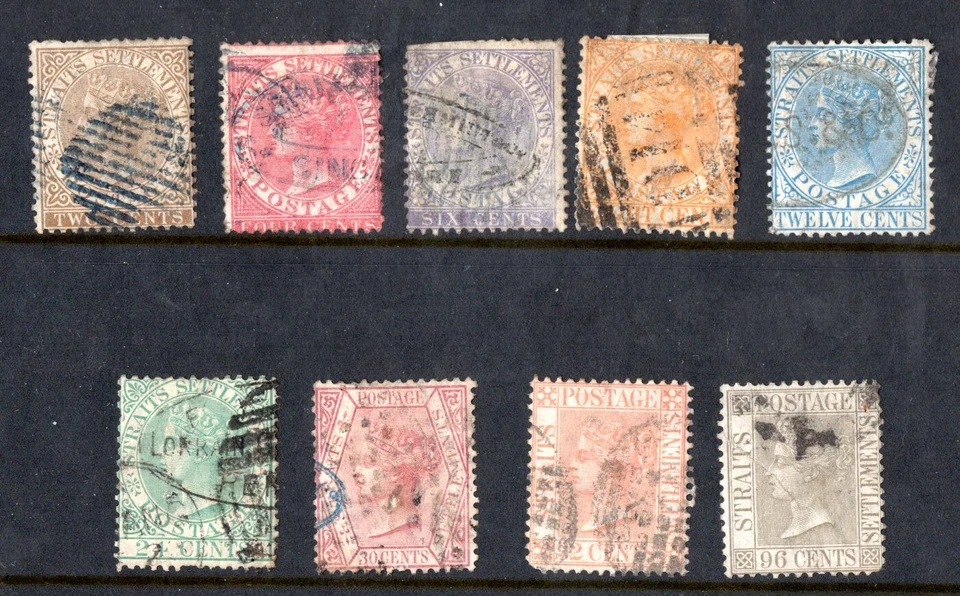 SET COMPLETO USADO ASENTAMIENTOS DEL ESTRECHO DE MALASIA 1867 S.G. 11-19 Foto 1 de 1