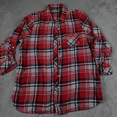 Top Barbour para mujer 14 rojo a cuadros con botones Preppy elegante logotipo algodón Foto 1 de 4