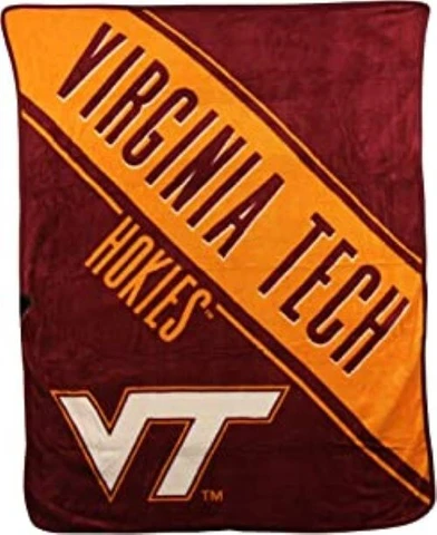 NCAA Virginia Tech Hokies "Collegiate Section" Plush Throw Blanket 46" x 60" Cover