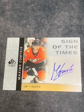 2022-23 SP Authentic Hockey Maxime Comtois Sign Of The Times Ducks WZY