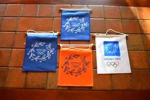 OLYMPIADE ATHEN 2004 4ER SET BANNER FAHNEN UNBENUTZT - Bild 1 von 3