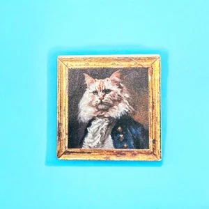 Renaissance Cat Enamel Pin Orange Regal Kitty Brooch Backpack Cat Lady Gift - Picture 1 of 6