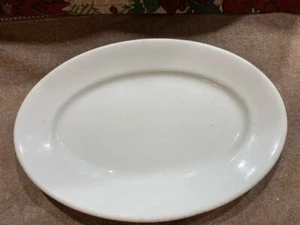 Antiguo plato de servir ovalado de piedra de hierro blanco Powell & Bishop 9,5x13,5 - Imagen 1 de 9