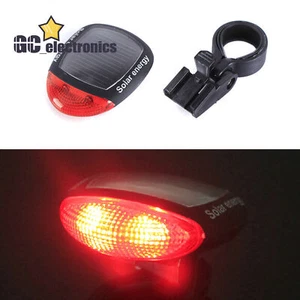 Solar chargeable LED Bicycle NightCycling Safety WarningLamp Bike Tail LightA3GU - Picture 1 of 9