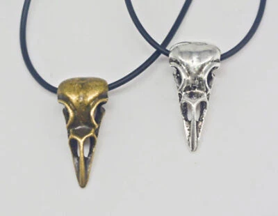 Collana Ciondolo Teschio Uccello Scheletro Corvo Harry Potter Gotico Rock Punk - Immagine 1 di 4