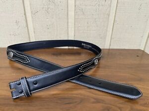 Nocona studded snap on genuine leather replacement belt strap size 42.Brown