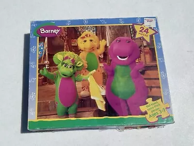 BARNEY Milton Bradley (1996 ) VTG 24 Extra Thick Piece Jigsaw Puzzle - Ages 3-7 - Image 1 of 4