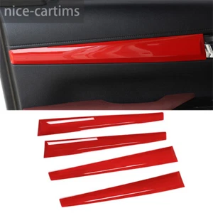 For Toyota Hilux Revo 2015-2021 Interior Door Panel Decorative Trim 4Pcs ABS Red - Picture 1 of 7