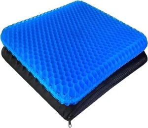 Honeycomb Gel Seat Cushion Double Layer Thick Sitting Chair Pad Pain Relief Soft - Picture 1 of 5