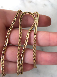 Vintage 9ct Gold Herringbone Chain Necklace 10.5g Sheffield 1981 Hallmark
