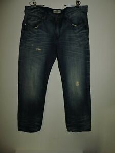 RIVET DE CRU ~ 'ANDREW' RELAXED Fit STRAIGHT Leg Blue Jeans - Men Size 38 x 34