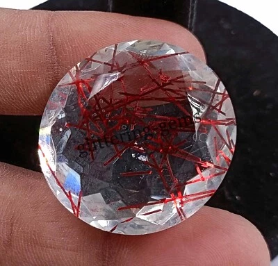 80.00 CT Top Quality Red Rutilated Quartz Certified Oval Cut Gemstone SA - Image 1 of 4