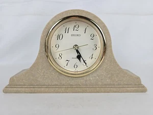 Seiko Blond Marble or Composite Quartz Mantle Clock QQZ193B Made in Japan - Picture 1 of 11