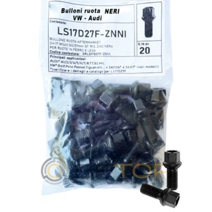 Bulloni ruota Audi VW per cerchi in lega o in ferro originali NERI KIT 20 pz. - Foto 1 di 2