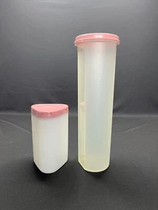Agitador de especias de queso Tupperware 2 mate modular rosa 1661 alto 4,75 tazas y 1630 - Imagen 1 de 5