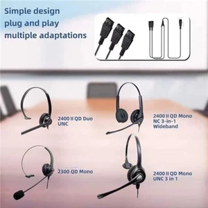 QD to 2 QD Port Quick Disconnect Cable for Headsets Earphones Sound Card Line - Zdjęcie 1 z 8