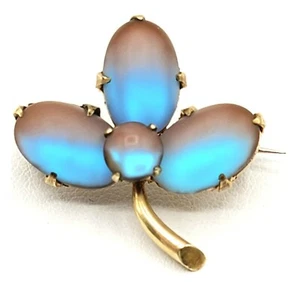 Goldtone Saphiret C Clasp Pin, Victorian - Picture 1 of 9