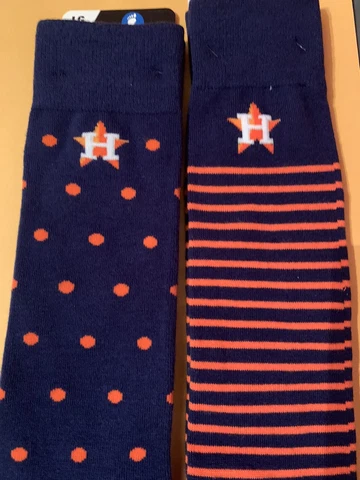 NWT 2 Pair For Bare Feet FBF MLB Houston Astros Socks Men's Sz L 10-13 Nike Cover
